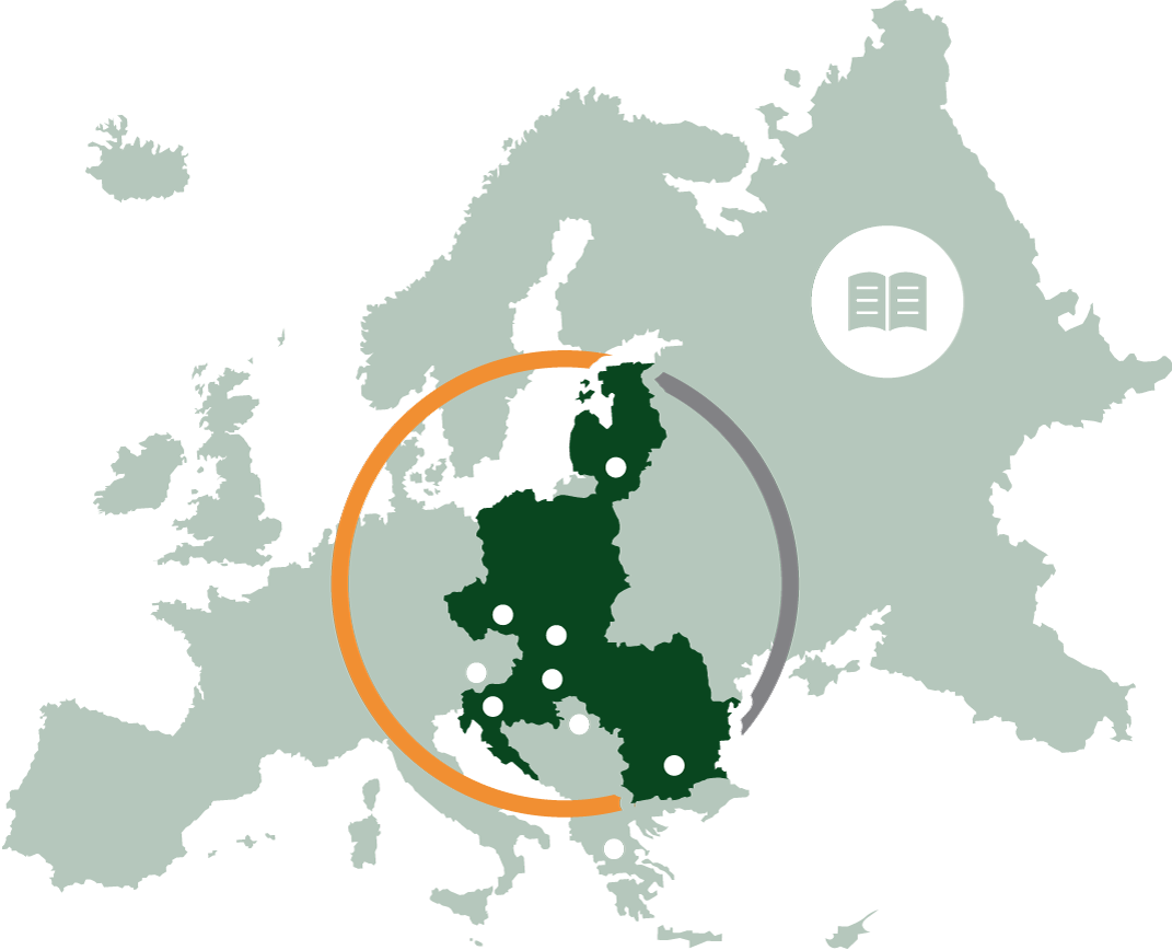 Mapa BIOEAST UniNet